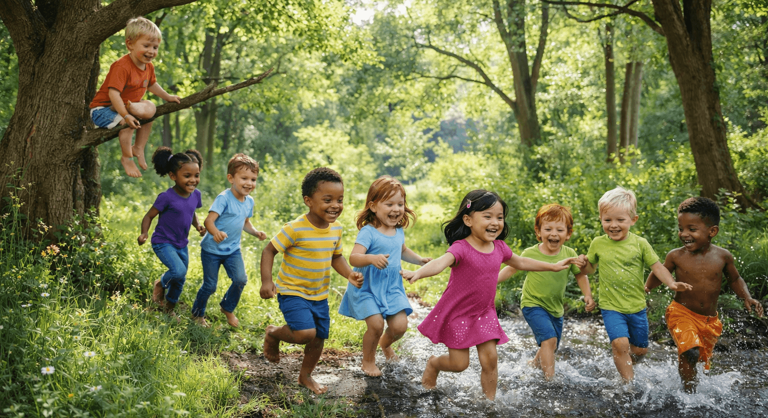 Learners running outdoors